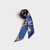  Khăn lụa Yuumy (Thời trang nữ trang trí túi xách - Khăn vải YK1X) màu xanh đen 