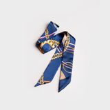  Khăn lụa Yuumy (Thời trang nữ trang trí túi xách - Khăn vải YK1X) màu xanh đen 