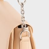  Túi Yuumy (Thời trang nữ khoá xoay kim loại sang trọng size 21 - Túi đeo chéo da Seasand YN301K) màu kem 