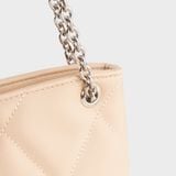  Túi Yuumy (Thời trang nữ chần bông quả trám size 28 - Túi đeo chéo da Seasand YN280K) màu kem 