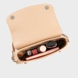  Túi Yuumy (Thời trang nữ nắp gập dáng cong size 24 - Túi đeo vai da Seasand YN340D) màu đen 