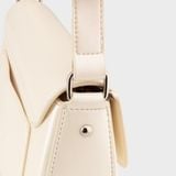  Túi Yuumy (Thời trang nữ khóa oval kèm gương mini - Túi đeo chéo da Glossy YN312DT) màu đen ngọc trai 