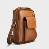  Túi Trita (Thời trang nam phối ngăn - Túi đeo chéo da RTN3BN) màu bò nhạt 