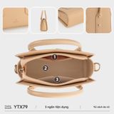  Túi Yuumy (Thời trang nữ thiết kế sang trọng size 21 - Túi xách da Smooth YTX79K) màu kem 