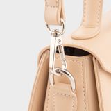  Túi Yuumy (Thời trang nữ phối khóa xoay kim loại sang trọng size 22 - Túi đeo chéo da Glossy YN243BC) màu bạc 