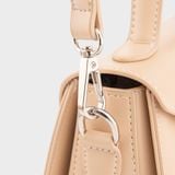  Túi Yuumy (Thời trang nữ phối khóa xoay kim loại sang trọng size 22 - Túi đeo chéo da Glossy YN243TT) màu trắng ngọc trai 