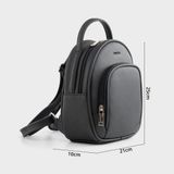  Balo Trita (Thời trang nữ phối ngăn phong cách basic cỡ trung - Balo da RBA91D) màu đen 