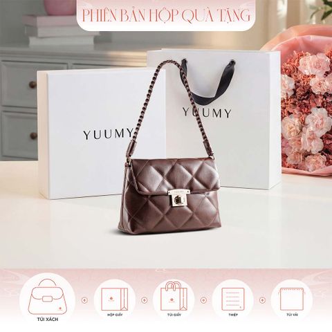 Hộp quà tặng túi đeo vai nữ Yuumy YN255 Màu Nâu đen