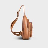  Balo Trita (Thời trang nam đi chơi - Balo đeo chéo da RBAC01BN) màu bò nhạt 