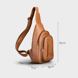  Balo Trita (Thời trang nam đi chơi - Balo đeo chéo da RBAC01BN) màu bò nhạt 