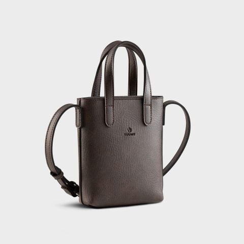 Túi Yuumy (Thời trang nữ dáng chữ nhật mini - Túi đeo chéo da Bergen YN305N) màu nâu