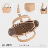  Túi Yuumy (Thời trang nữ phối quai xách - Túi xách da Bergen YTX78D) màu đen 