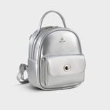  Balo Yuumy (Thời trang nữ mini phong cách dễ thương - Balo da Glossy YBA110BC) màu bạc 