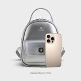  Balo Yuumy (Thời trang nữ mini phong cách dễ thương - Balo da Glossy YBA110BC) màu bạc 