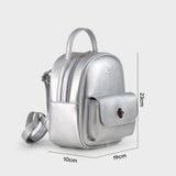  Balo Yuumy (Thời trang nữ mini phong cách dễ thương - Balo da Glossy YBA110BC) màu bạc 