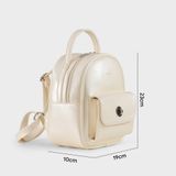  Balo Yuumy (Thời trang nữ mini phong cách dễ thương - Balo da Glossy YBA110TT) màu trắng ngọc trai 