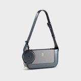  Túi Yuumy (Thời trang nữ size 22 phối ví mini - Túi đeo chéo da Glossy YN346DT) màu đen ngọc trai 