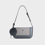  Túi Yuumy (Thời trang nữ size 22 phối ví mini - Túi đeo chéo da Glossy YN346DT) màu đen ngọc trai 