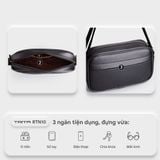  Túi Trita (Thời trang nam bo viền - Túi đeo chéo da RTN10D) màu đen 