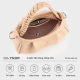  Túi Yuumy (Thời trang nữ mini xinh xắn size 21 - Túi đeo chéo da Seasand YN289K) màu kem 