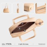  Túi Yuumy (Thời trang nữ dáng vòm bo cong - Túi xách da Seasand YTX76K) màu kem 