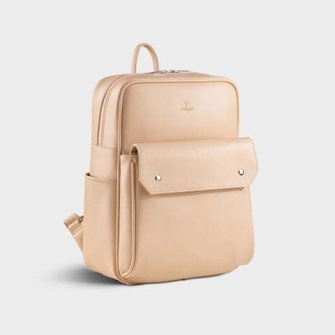 Balo Yuumy (Thời trang nữ phối ngăn cỡ trung - Balo da Seasand YBA109K) màu kem