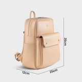  Balo Yuumy (Thời trang nữ phối ngăn cỡ trung - Balo da Seasand YBA109K) màu kem 