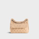  Túi Yuumy (Thời trang nữ da chần bông phối dây xích size 24 - Túi đeo chéo da Seasand YN241K) màu kem 