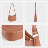  Túi Trita (Thời trang nữ phối họa tiết viền chỉ size 21 - Túi đeo vai da RHN256N) màu nâu 