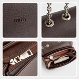  Túi Trita (Thời trang nữ kèm dây phối xích size 24 - Túi đeo chéo da RHN212N) màu nâu 