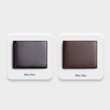  Ví nam da bò Trita (Thời trang nam dáng ngang - Ví da RVN16D) màu đen 