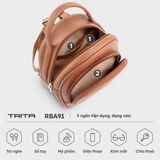  Balo Trita (Thời trang nữ phối ngăn phong cách basic cỡ trung - Balo da RBA91B) màu bò 