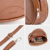  Túi Trita (Thời trang nữ form tròn viền chỉ - Túi đeo chéo da RHN164D) màu đen 