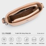  Túi Yuumy (Thời trang nữ đi tiệc size 20 - Túi đeo chéo da Glossy YN183BC) màu bạc 