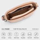  Túi Yuumy (Thời trang nữ đi tiệc size 20 - Túi đeo chéo da Glossy YN183TT) màu trắng ngọc trai 