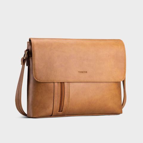  Túi Trita (Thời trang nam phối ngăn - Túi đeo chéo da RTN5BN) màu bò nhạt 