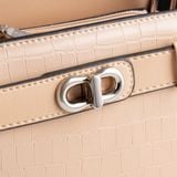  Túi Yuumy (Thời trang nữ size 19 phối khóa xoay - Túi đeo chéo da Glossy YN232BC) màu bạc 