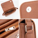  Túi Trita (Thời trang nữ dáng hộp nắp gập bo tròn viền size 23 - Túi đeo chéo da RHN162B) màu bò 