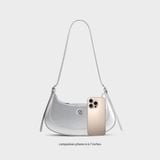  Túi Yuumy (Thời trang nữ phối gương tròn và nơ xinh xắn - Túi đeo vai da Glossy YN345BC) màu bạc 