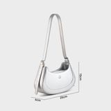  Túi Yuumy (Thời trang nữ phối gương tròn và nơ xinh xắn - Túi đeo vai da Glossy YN345BC) màu bạc 