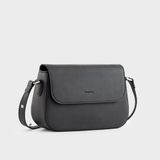  Túi Trita (Thời trang nữ dáng hộp nắp gập bo tròn viền size 23 - Túi đeo chéo da RHN162D) màu đen 