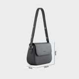  Túi Trita (Thời trang nữ dáng hộp nắp gập bo tròn viền size 23 - Túi đeo chéo da RHN162D) màu đen 