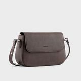  Túi Trita (Thời trang nữ dáng hộp nắp gập bo tròn viền size 23 - Túi đeo chéo da RHN162N) màu nâu 