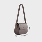  Túi Trita (Thời trang nữ dáng hộp nắp gập bo tròn viền size 23 - Túi đeo chéo da RHN162N) màu nâu 