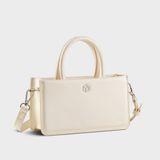  Túi Yuumy (Thời trang nữ phối quai xách size 21 - Túi đeo chéo da Glossy YN288TT) màu trắng ngọc trai 