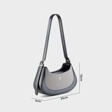  Túi Yuumy (Thời trang nữ phối gương tròn và nơ xinh xắn - Túi đeo vai da Glossy YN345DT) màu đen ngọc trai 