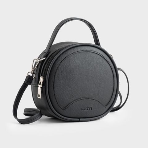 Túi đeo chéo da nữ form tròn cao cấp Trita RHN164D màu đen