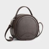  Túi Trita (Thời trang nữ form tròn viền chỉ - Túi đeo chéo da RHN164N) màu nâu 