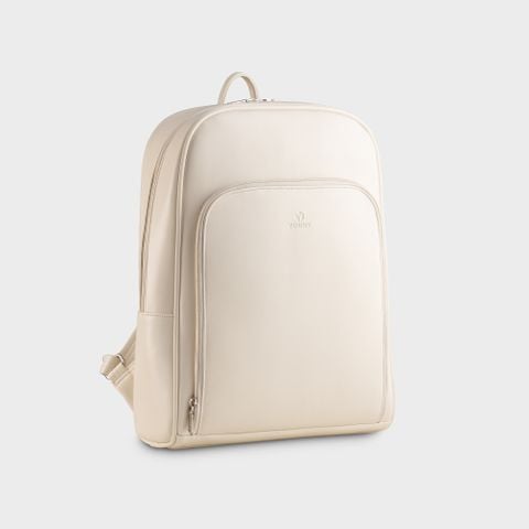 Balo Yuumy (Thời trang nữ da mềm basic cỡ lớn - Balo da Seasand YBA112T) màu trắng