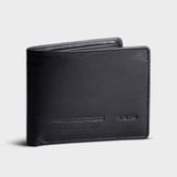  Ví nam da bò Trita (Thời trang nam họa tiết sọc chéo - Ví da RVN17D) màu đen 